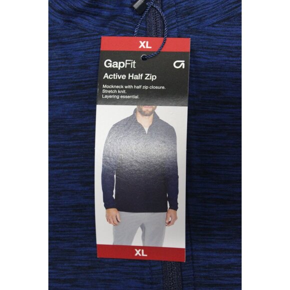 GapFit men's mock neck half zip stretch knit performance long sleeve pullover XL - Picture 7 of 10